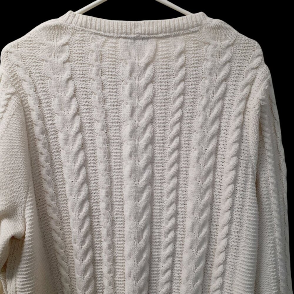 J Jill Pullover Sweater Womens Size XL White Knit Crew Neck Long Sleeve - Picture 4 of 7